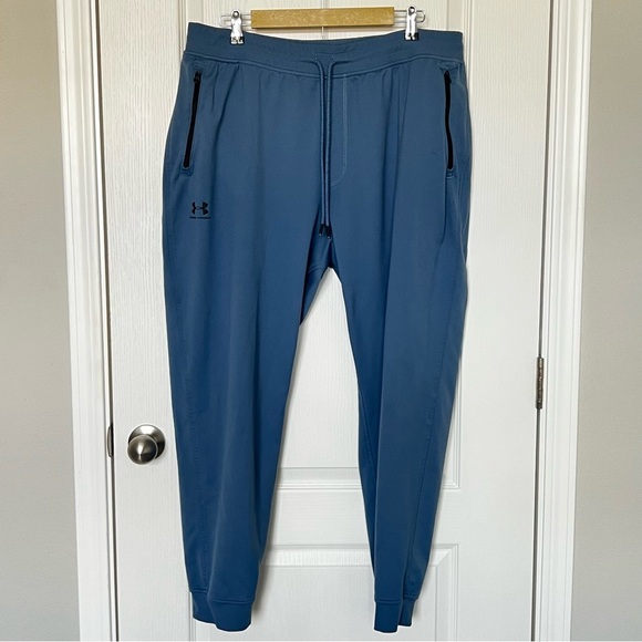 Under Armour UA Men’s Sportstyle Tricote Joggers Blue Size XXL - Picture 2 of 12